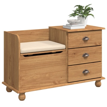 Banca de depozitare ASKIM Maro 100x39x62 cm Lemn masiv Pin - Img 3