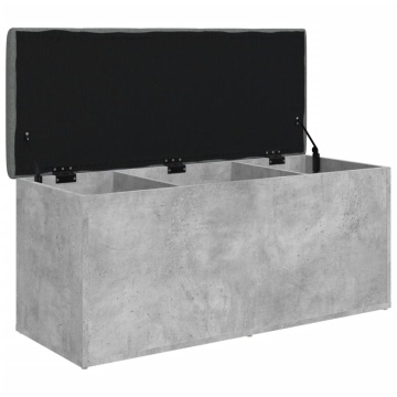 Bancă de depozitare, gri beton, 102x42x45 cm, lemn prelucrat - Img 4
