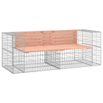 Bancă de grădină cu gabion, 184x71x65,5 cm, lemn masiv Douglas - Img 2