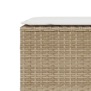 Bancă de grădină cu pernă Bej 110x30x40,5 cm Poly Ratan - Img 6