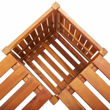 Bancă de grădină de colț cu jardinieră, 117x117x40 cm, acacia - Img 10