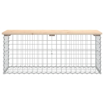 Bancă de grădină, design gabion, 103x44x42cm, lemn masiv de pin - Img 3