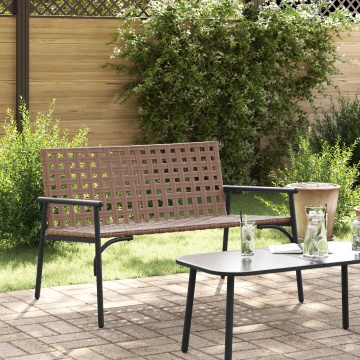 Bancă de Grădină Negru 113x79x75 cm Ratan Poli - Img 1
