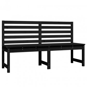 Bancă de grădină, negru, 157,5 cm, lemn masiv de pin - Img 2