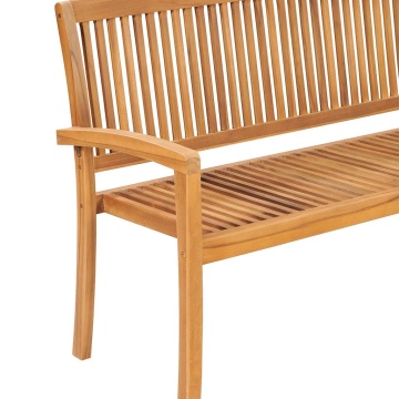 Bancă de grădină stivuibilă cu pernă, 159 cm, lemn masiv de tec - Img 4