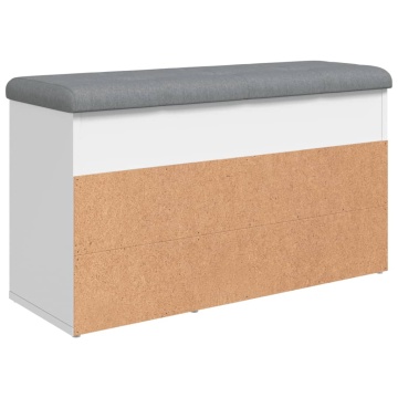 Bancă de pantofi, alb, 82x32x45,5 cm, lemn prelucrat - Img 7