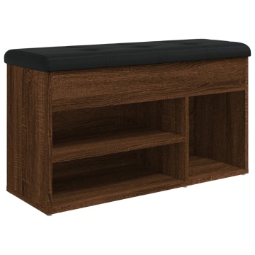 Bancă de pantofi, stejar maro, 82x32x45,5 cm, lemn prelucrat - Img 2