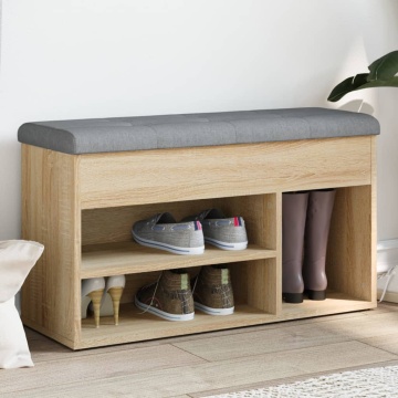 Bancă de pantofi stejar sonoma 82x32x45,5 cm lemn prelucrat - Img 1