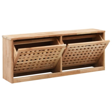 Bancă depozitare pantofi, 94x20x38 cm, lemn masiv de nuc - Img 2