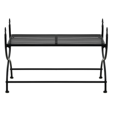 Bancă în stil vintage, negru, metal, 83x42x55 cm - Img 3