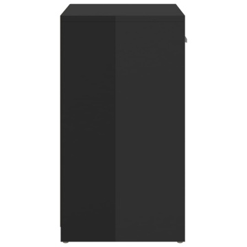 Bancă pantofar negru extralucios, 94,5x31x57 cm, lemn prelucrat - Img 4