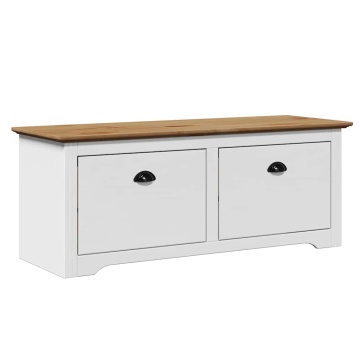 Bancă pentru hol „BODO” albă și maro 114x40x45 cm - Img 2