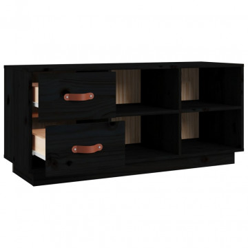 Bancă pentru pantofi, negru, 100x34x45 cm, lemn masiv de pin - Img 6