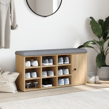 Bancă pentru pantofi stejar sonoma 102x32x50 cm lemn prelucrat - Img 3
