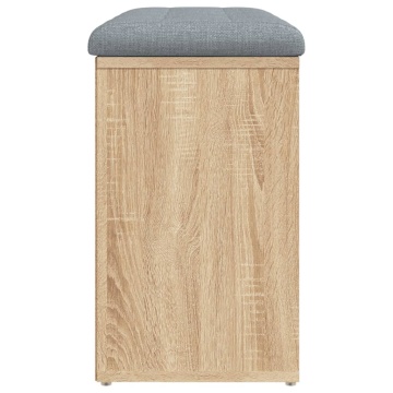 Bancă pentru pantofi stejar sonoma 82x32x50 cm lemn prelucrat - Img 5