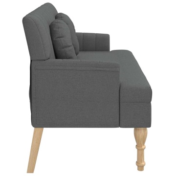 Banchetă cu perne, gri închis, 113x64,5x75,5 cm, textil - Img 8