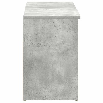 Bancheta pantofar, gri beton, 102x30,5x45 cm, lemn prelucrat - Img 8