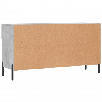 Bancheta pantofar, gri beton, 102x35x55 cm, lemn prelucrat - Img 7