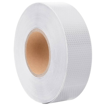 Banda reflectorizantă, alb, 5 cm x 50 m, PVC - Img 1