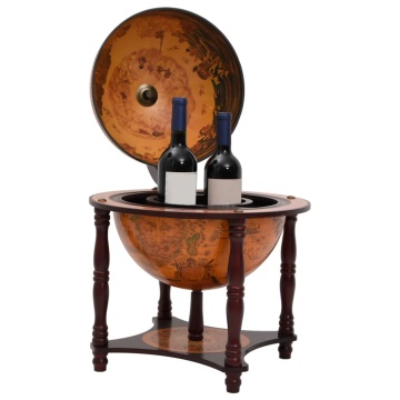 Bar tip glob pământesc stativ sticle de vin, maro lemn eucalipt - Img 2