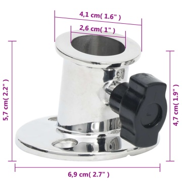 Baza rotundă tub barcă Bimini, 26 mm, 2 buc., oțel inoxidabil - Img 7