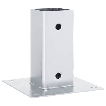 Baze stâlp pătrate 4 buc Argintiu 61x61 mm Oțel galvanizat - Img 3