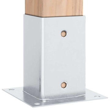 Baze stâlp pătrate 4 buc Argintiu 81x81 mm Oțel galvanizat - Img 4