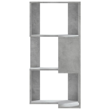 Bibliotecă 3 niveluri gri beton 50x50x102 cm lemn prelucrat - Img 4