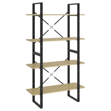Bibliotecă 4 rafturi stejar sonoma 80x30x140 cm lemn prelucrat - Img 2