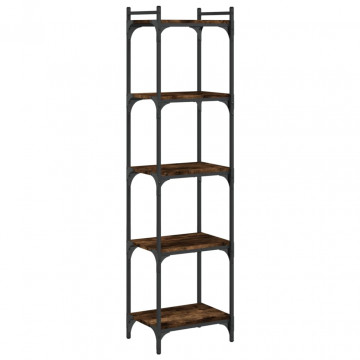 Bibliotecă 5 niveluri stejar afumat 40x30x154 cm lemn prelucrat - Img 2