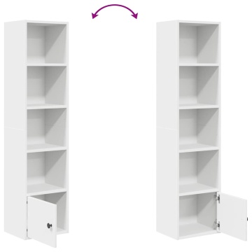 Bibliotecă, alb, 31x24x127 cm, lemn prelucrat - Img 6