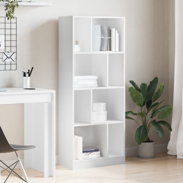 Bibliotecă, alb, 57x28,5x141 cm, lemn prelucrat - Img 3