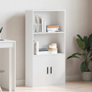 Bibliotecă, alb, 60x24x120 cm, lemn prelucrat - Img 3