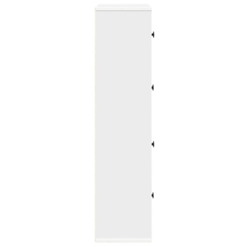 Bibliotecă albă 60x24x101,5 cm din lemn prelucrat - Img 5