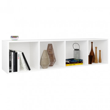 Bibliotecă/Comodă TV, alb, 36 x 30 x 143 cm, PAL - Img 8