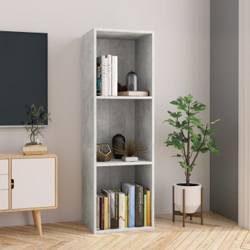 Bibliotecă/Comodă TV, gri beton, 36 x 30 x 114 cm, PAL - Img 1
