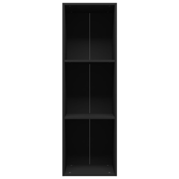 Bibliotecă/Comodă TV, negru, 36 x 30 x 114 cm, PAL - Img 4