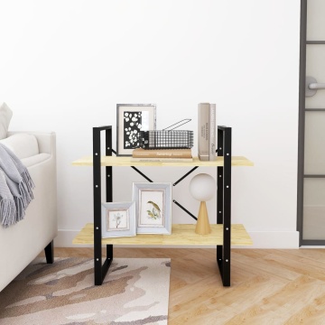 Bibliotecă cu 2 rafturi, 80x30x70 cm, lemn masiv de pin - Img 3