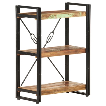 Bibliotecă cu 3 rafturi, 60x30x80 cm, lemn masiv reciclat - Img 1