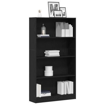 Bibliotecă cu 4 etaje Stejar negru 80x24x143 cm Lemn prelucrat - Img 4