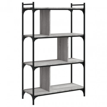 Bibliotecă cu 4 niveluri gri sonoma 76x32x123 cm lemn compozit - Img 2