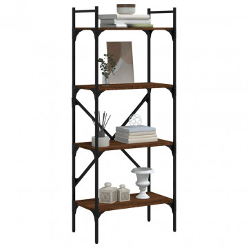 Bibliotecă cu 4 niveluri, stejar maro, 56x31,5x138,5 cm, lemn - Img 3