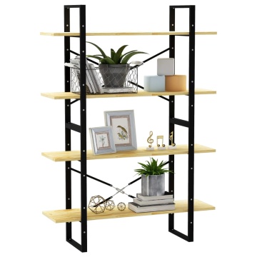 Bibliotecă cu 4 rafturi, 100x30x140 cm, lemn masiv de pin - Img 4