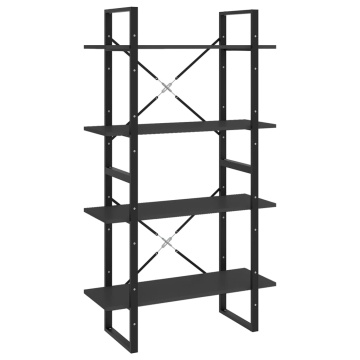 Bibliotecă cu 4 rafturi, gri, 80x30x140 cm, PAL - Img 2