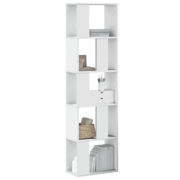 Bibliotecă cu 5 niveluri, alb 45x23,5x162,5 cm lemn prelucrat - Img 1