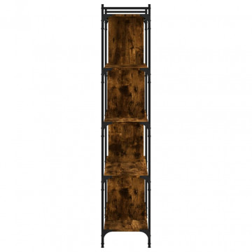 Bibliotecă cu 5 niveluri, stejar fumuriu, 76x32x158 cm, lemn - Img 8