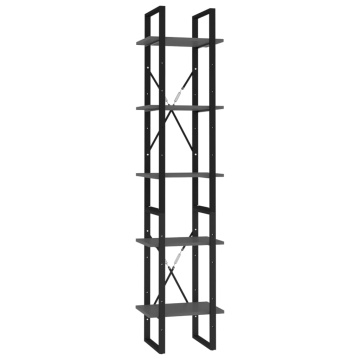 Bibliotecă cu 5 rafturi, alb, 40x30x175 cm, lemn prelucrat - Img 2