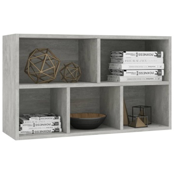 Bibliotecă/Dulap, gri beton, 50x25x80 cm, lemn prelucrat - Img 6