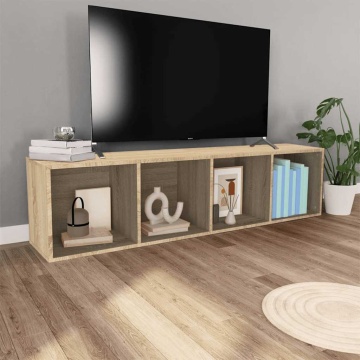 Bibliotecă/Dulap TV, stejar sonoma, 36x30x143 cm lemn prelucrat - Img 3