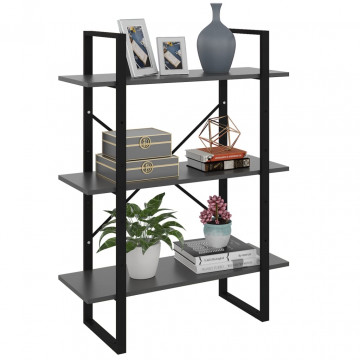 Bibliotecă, gri, 80x30x105 cm, PAL - Img 1